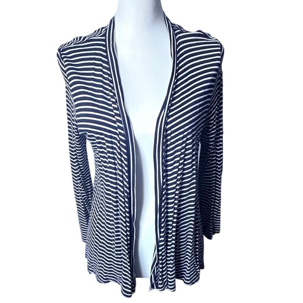 Talbots Women's Blue White Cardigan Petite Medium
